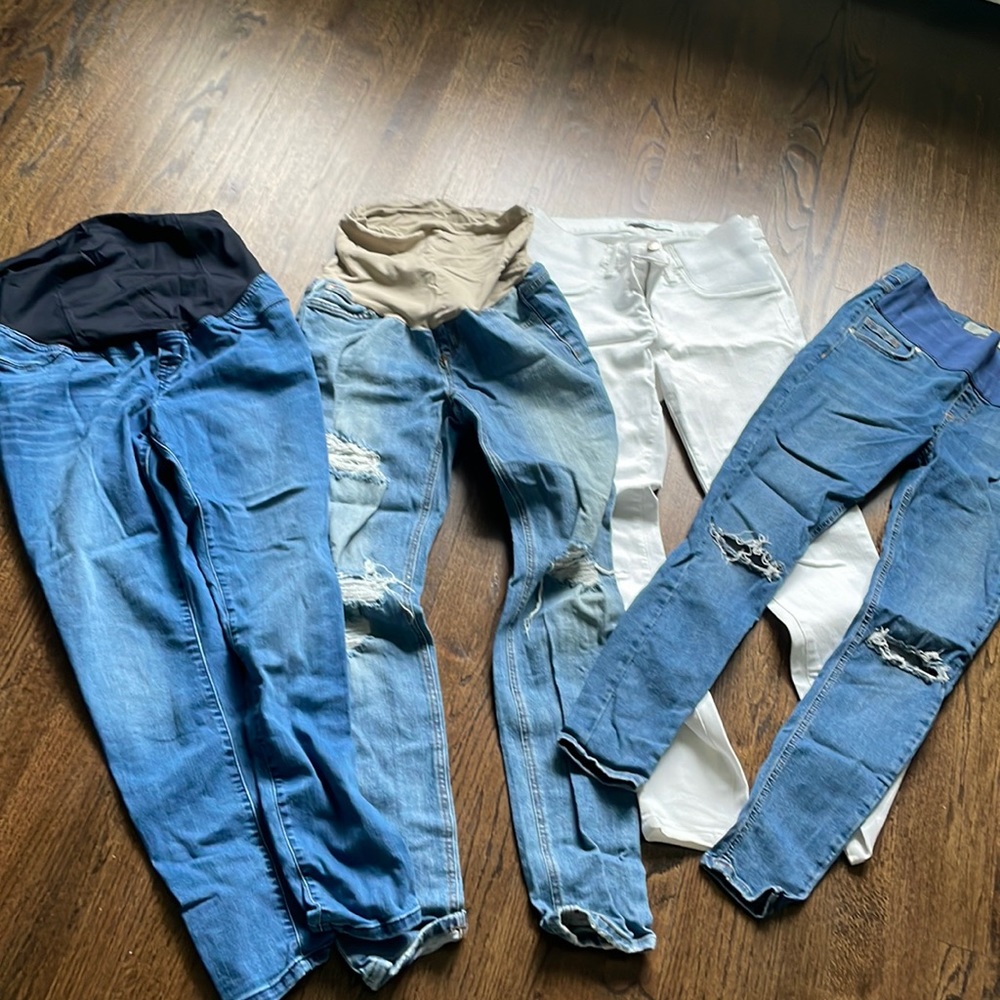 4 pair of maternity jeans bundle